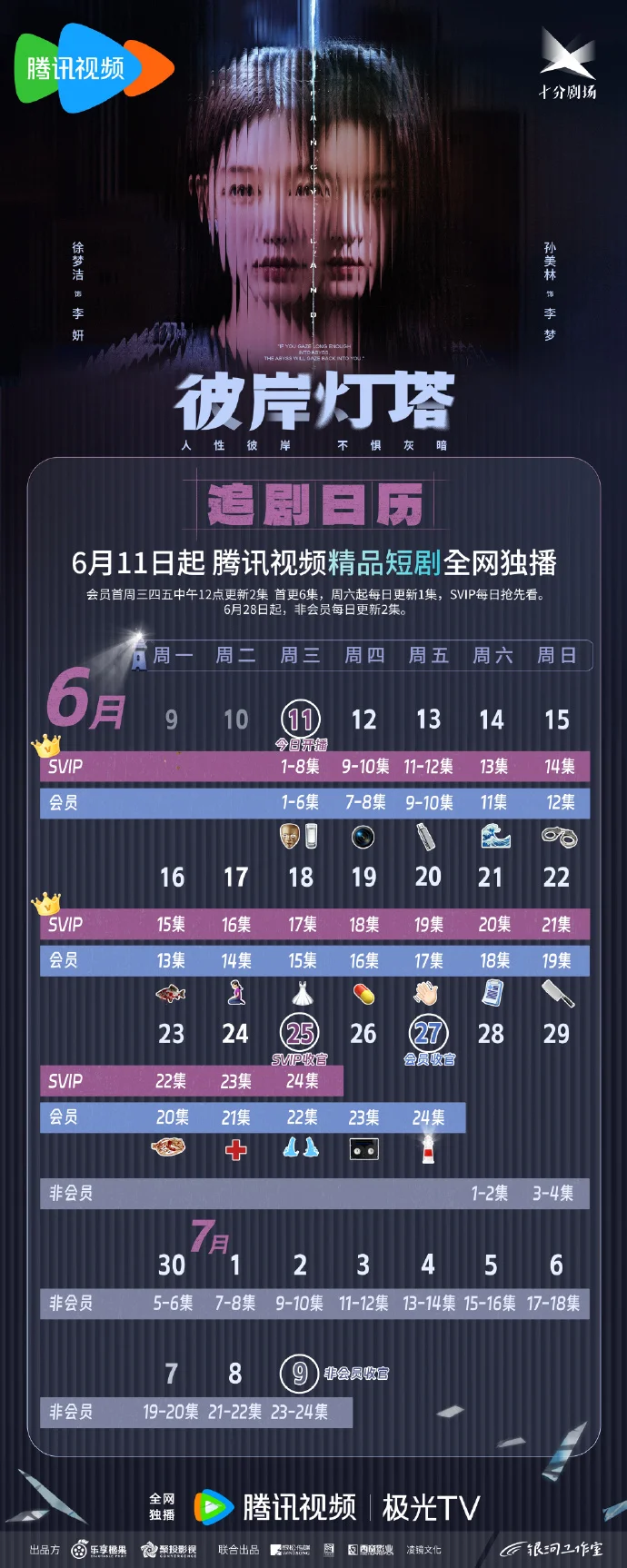 《彼岸灯塔》追剧日历发布 首更6集每日更新2集