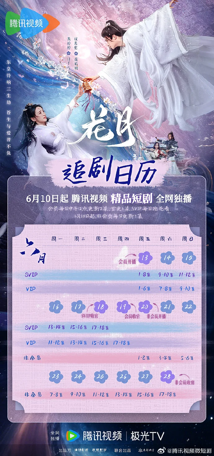网剧《花月》追剧日历发布 首更6集，每日更新2集