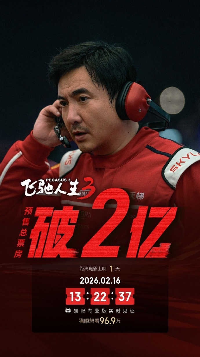 《飞驰人生3》预售破2亿！沈腾韩寒能再创票房神话吗？