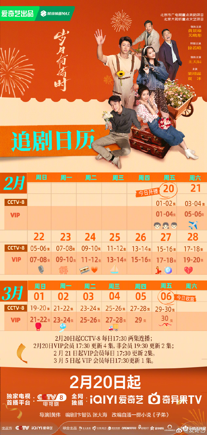 《岁月有情时》追剧日历发布，央八爱奇艺同步开播