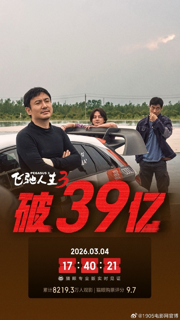 《飞驰人生3》16天破39亿！能冲影史前十吗？