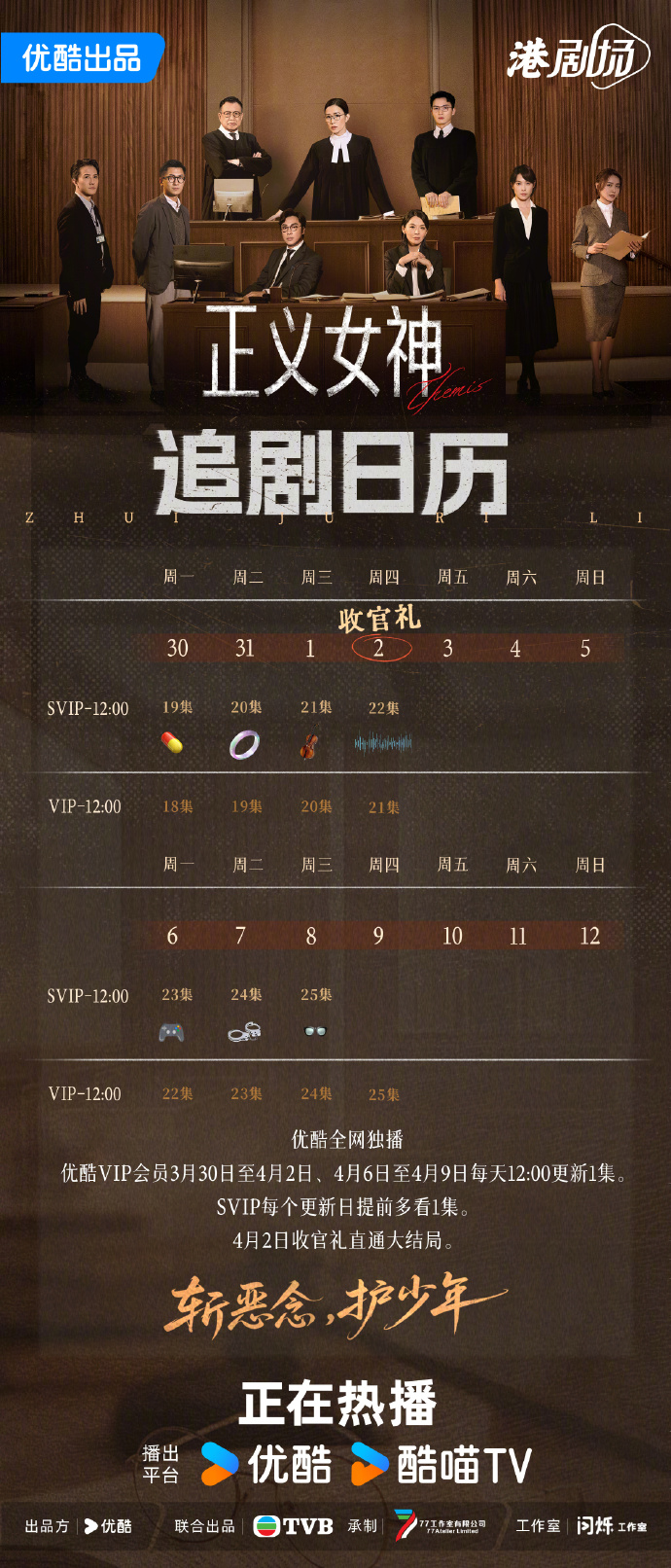 《正义女神》追剧日历更新,4月2日收官直通大结局