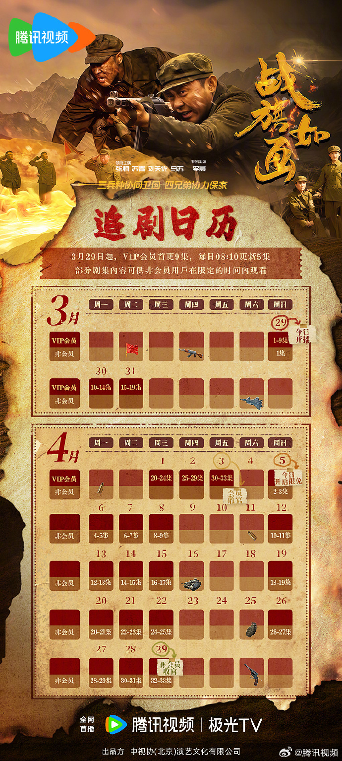 《战旗如画》追剧日历,抗美援朝剧战旗如画开播