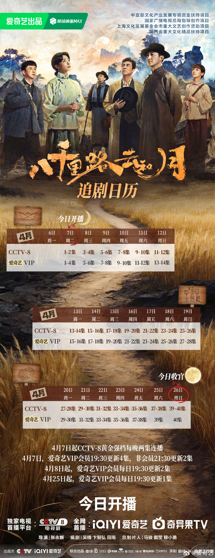 《八千里路云和月》追剧日历,首更4集