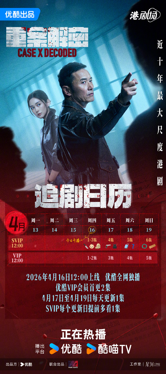悬疑犯罪港剧《重案解密》首周追剧日历